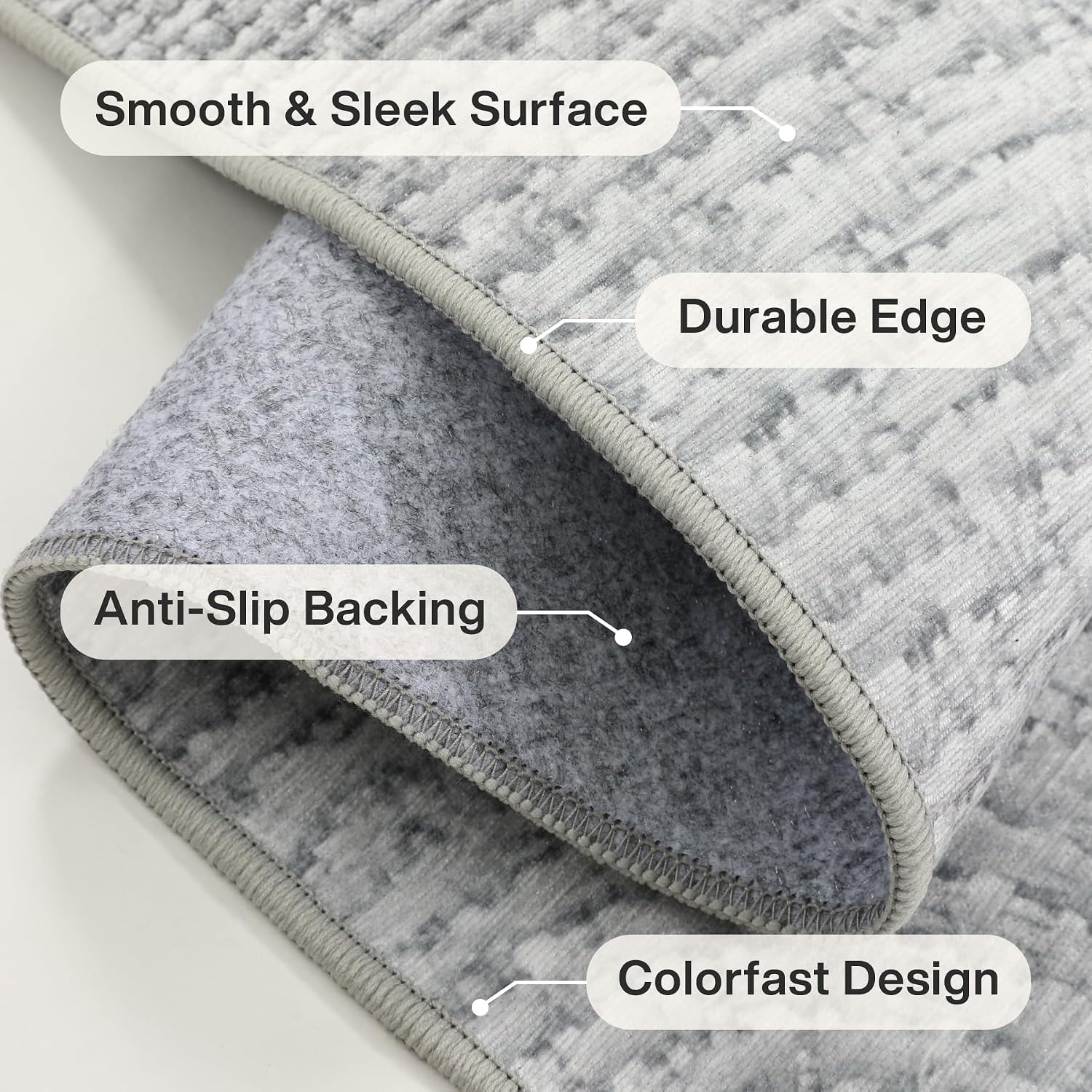 Tribesigns Geometric Area Rug, Washable Non-Slip Low-Pile Rug for Living Room