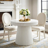 31.5 Inch Round Dining Table for 2-4 People, Modern Kitchen Table with Fluted Pedestal 3