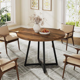 31.5" Industrial Round Dining Table Cafe-Style Table 3
