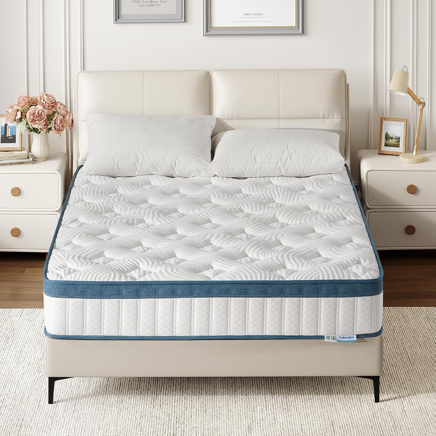 Tribesigns Hybrid Memory Foam Mattress, 7-Zone Orthopedic Support Medium Firm