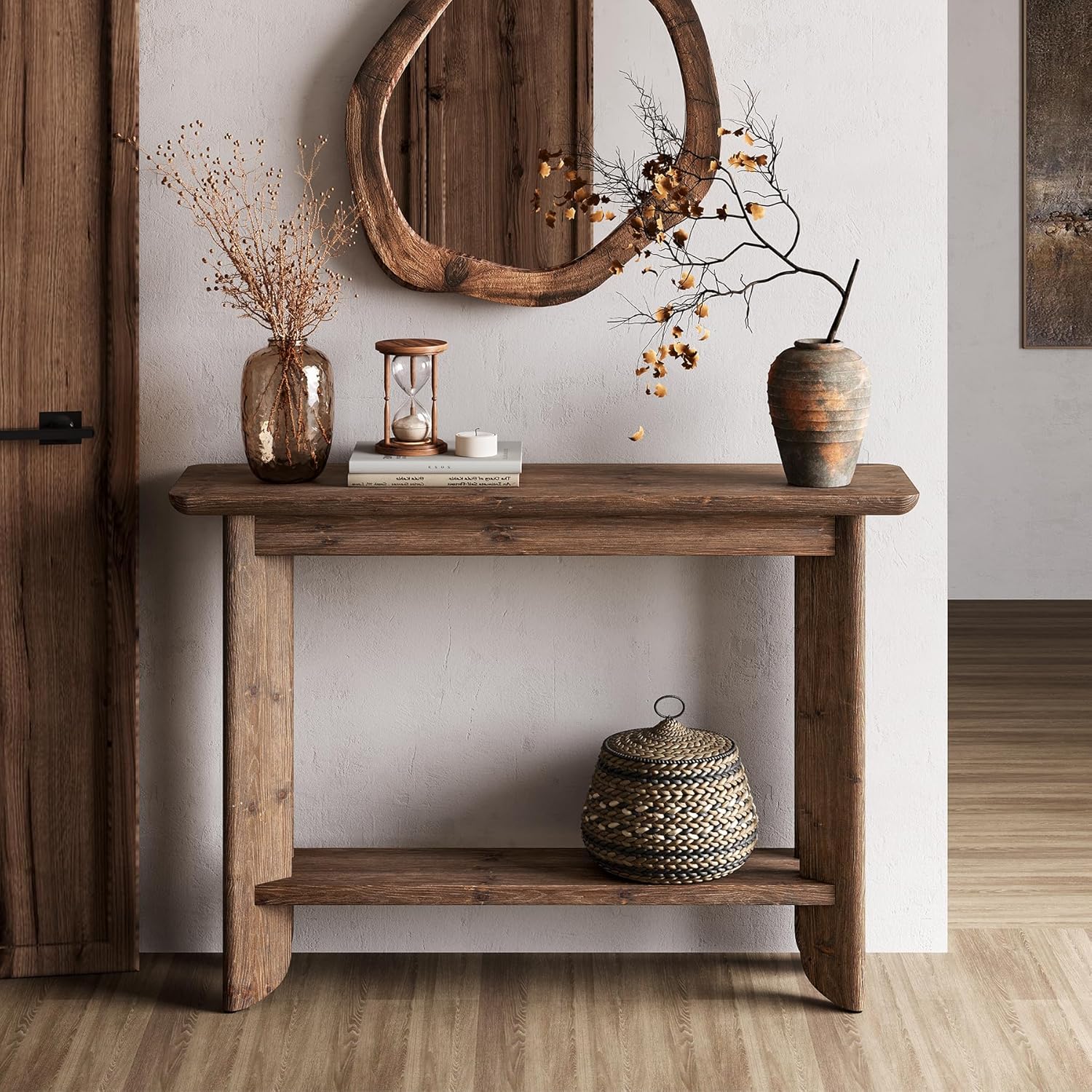 Farmhouse Console Table 41.34 Inch, Narrow Sofa Table with Storage for Living Room Hallway and Entry