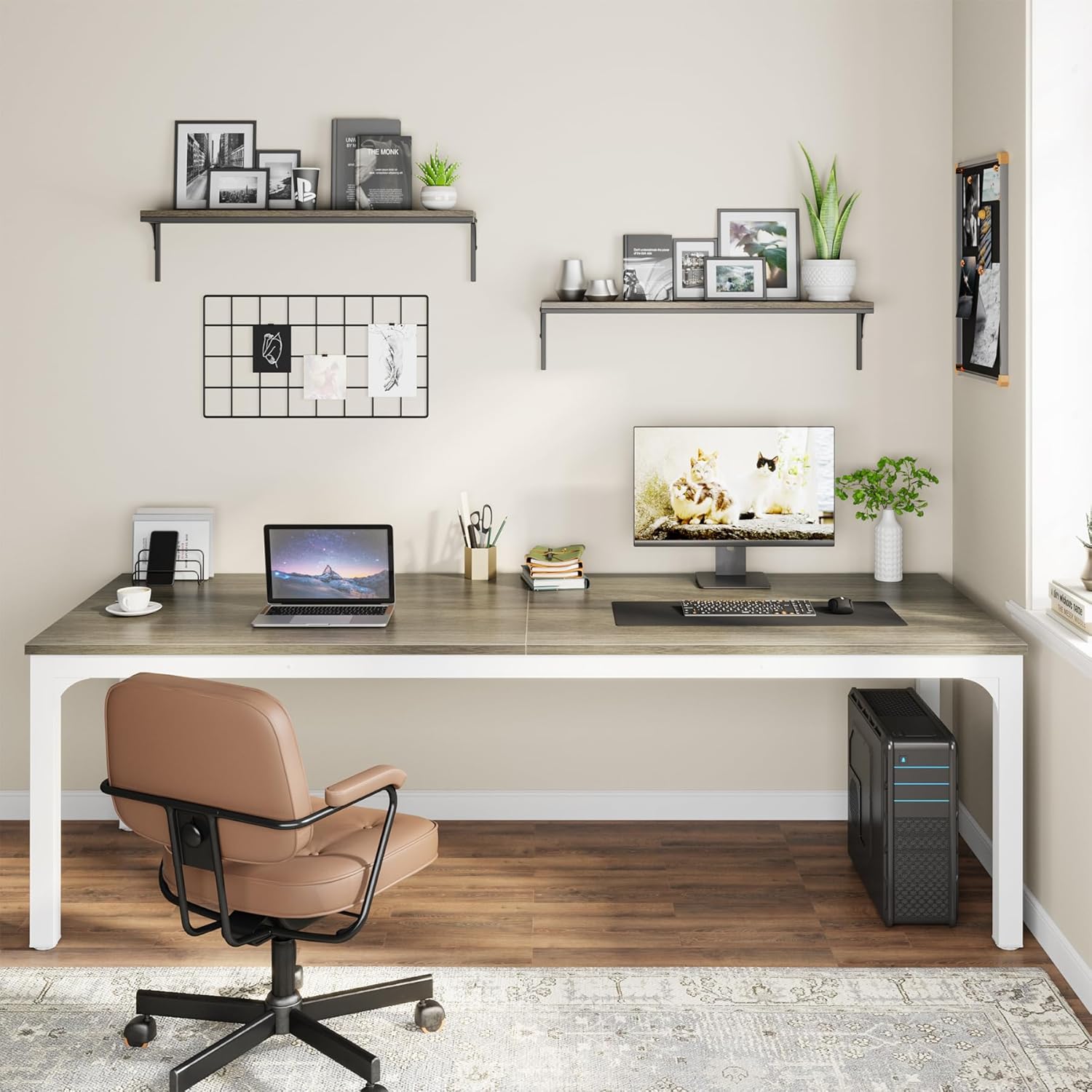 Rectangle Executive Desk, 78.7" Computer Desk 6FT Conference Table