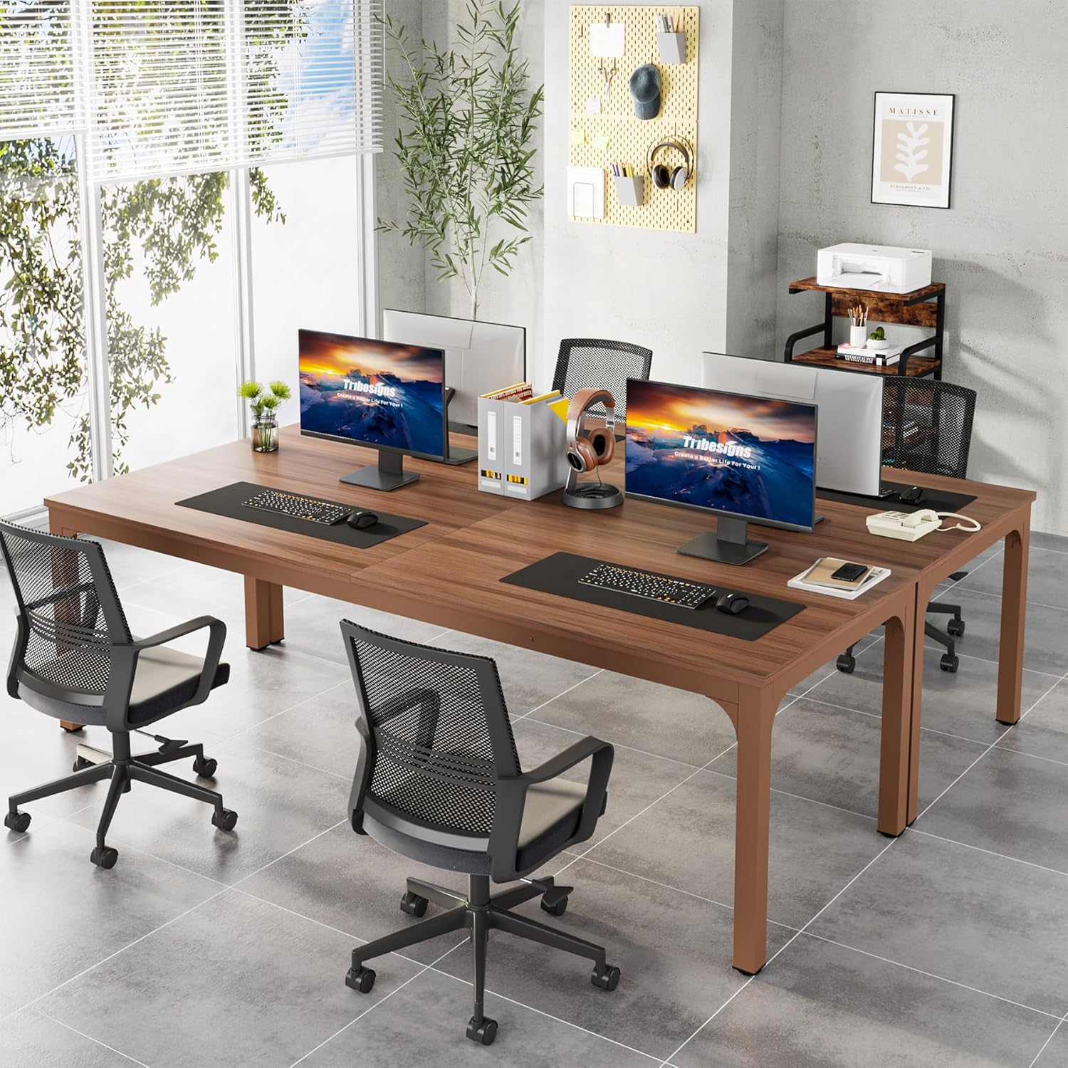 Rectangle Executive Desk, 78.7" Computer Desk 6FT Conference Table