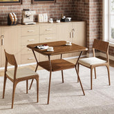 31.5" Square Dining Table, 2-Tier Compact Table for Dining Room and Office in Walnut 3
