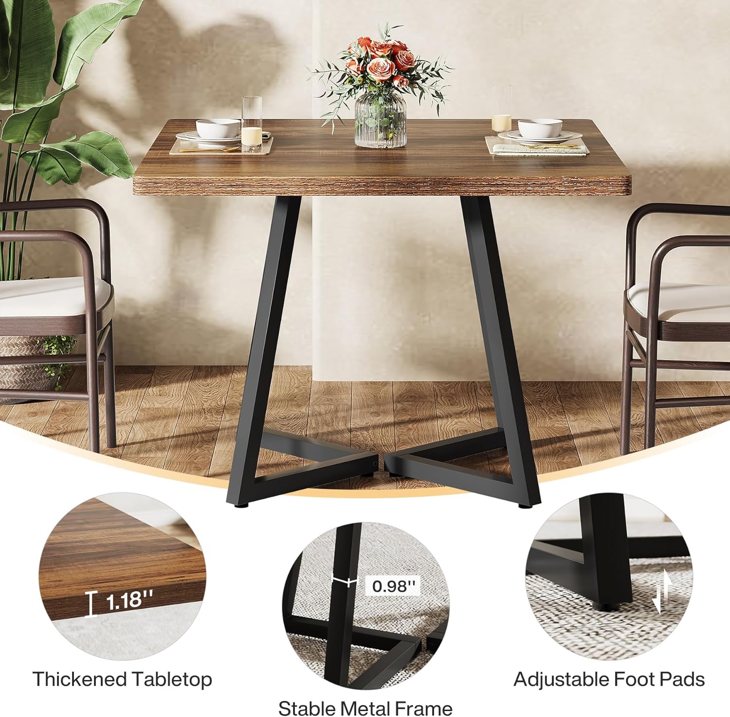 31.5" Square Meeting Table - Compact Wood Conference Table for Small Office & Seminar Rooms