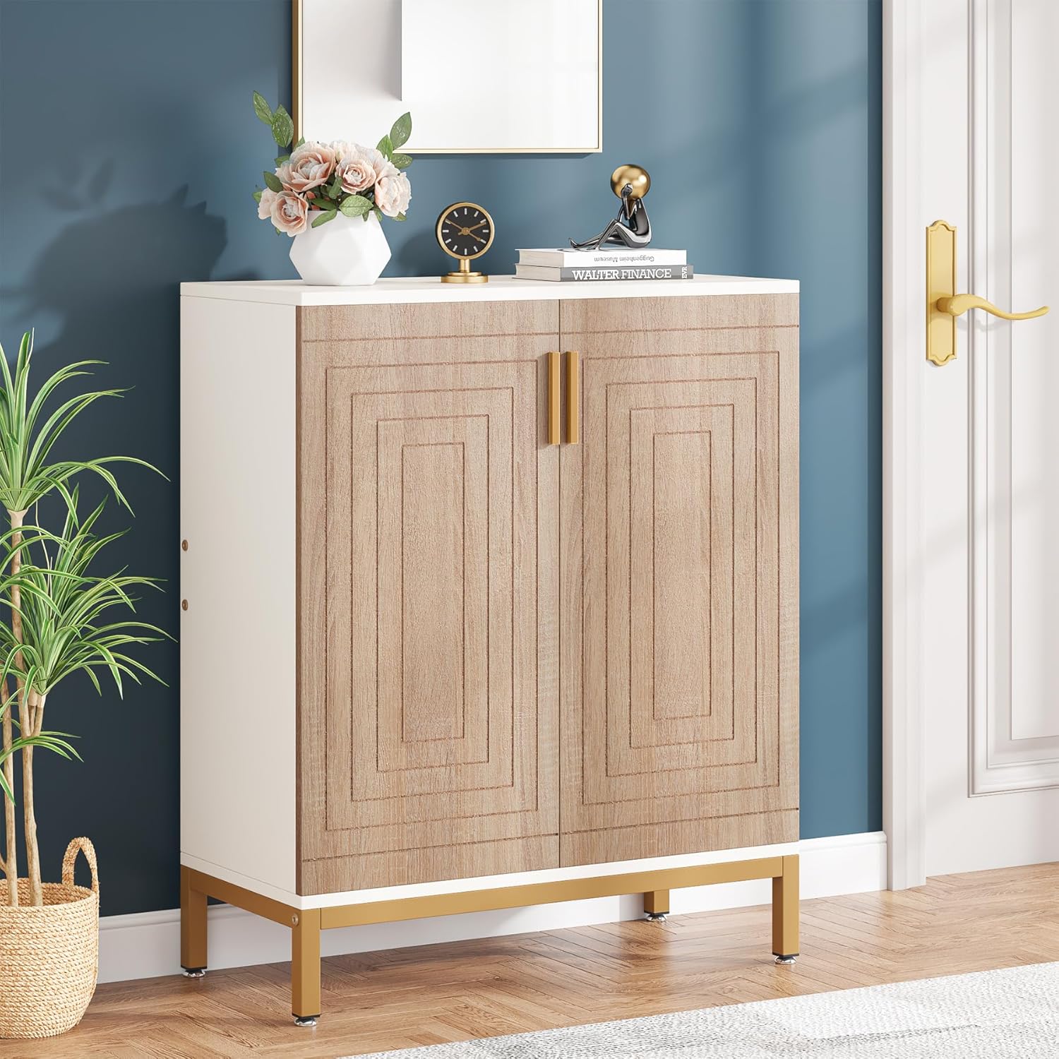 Modern 20-Pair Shoe Storage Cabinet with Doors, 6-Tier Freestanding Entryway Organizer Rack