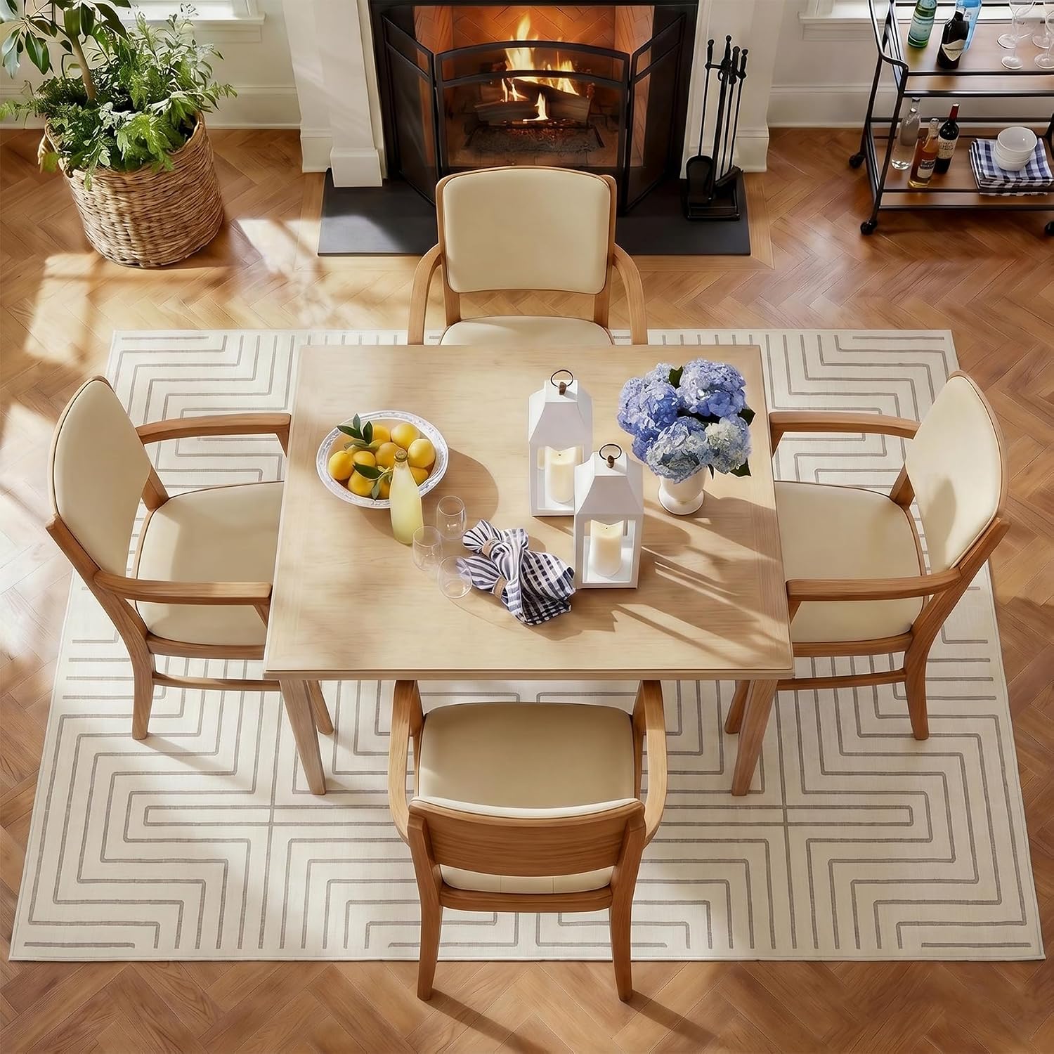 Tribesigns Geometric Low-Pile Rug, Non-Slip Backing, Machine Washable Up to 30°C, OEKO-TEX Certified
