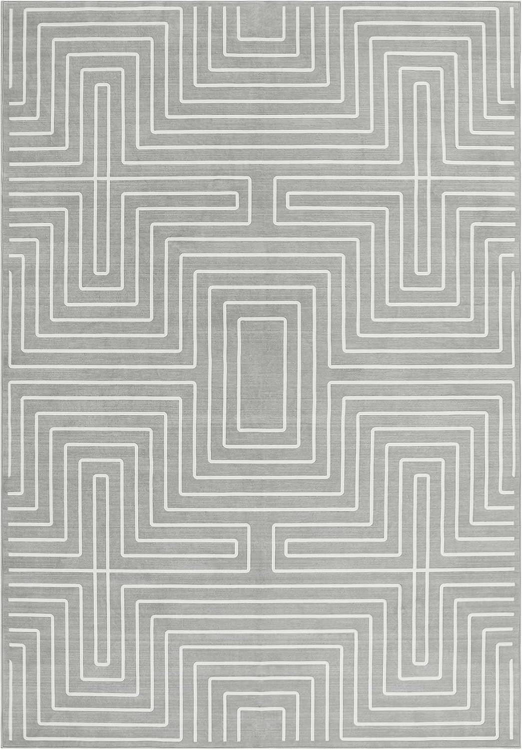 Tribesigns Geometric Low-Pile Rug, Non-Slip Backing, Machine Washable Up to 30°C, OEKO-TEX Certified