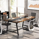 70.9-Inch Conference Table for 6 with Thick Top, Industrial Meeting Table for Office 3
