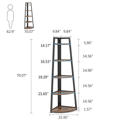 Tribesigns Corner Shelf, 70" Tall Corner Ladder Shelf Small Bookshelf Tribesigns