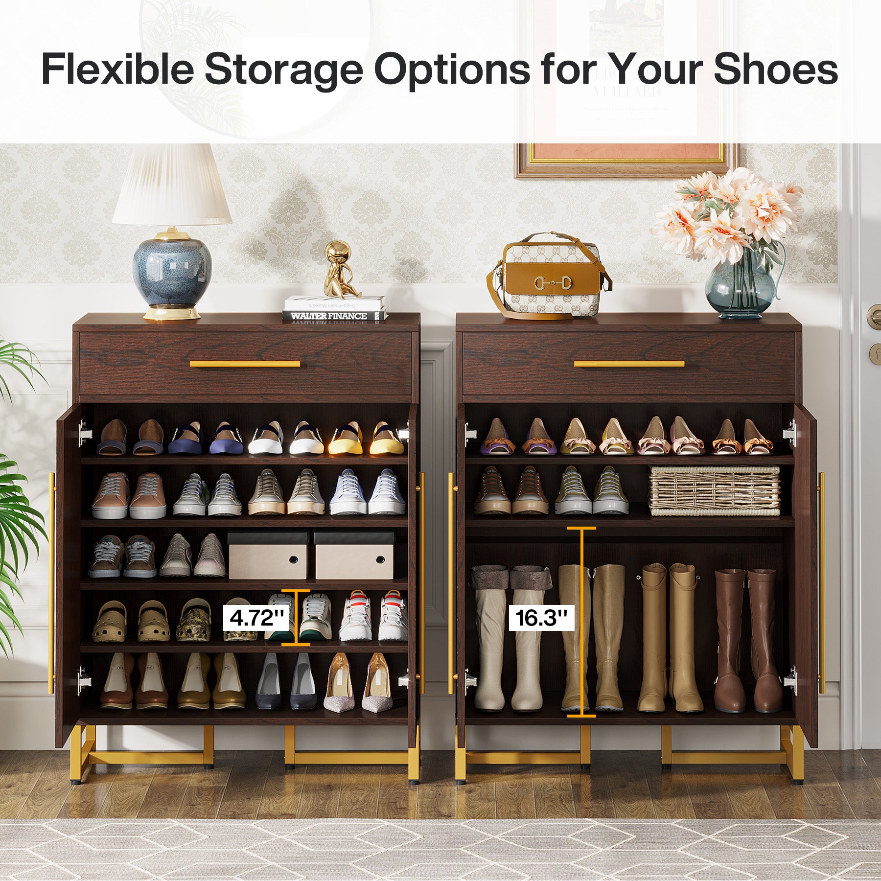 Tribesigns Shoe Cabinet with Doors, 20 Pair Storage Organizer for Entryway