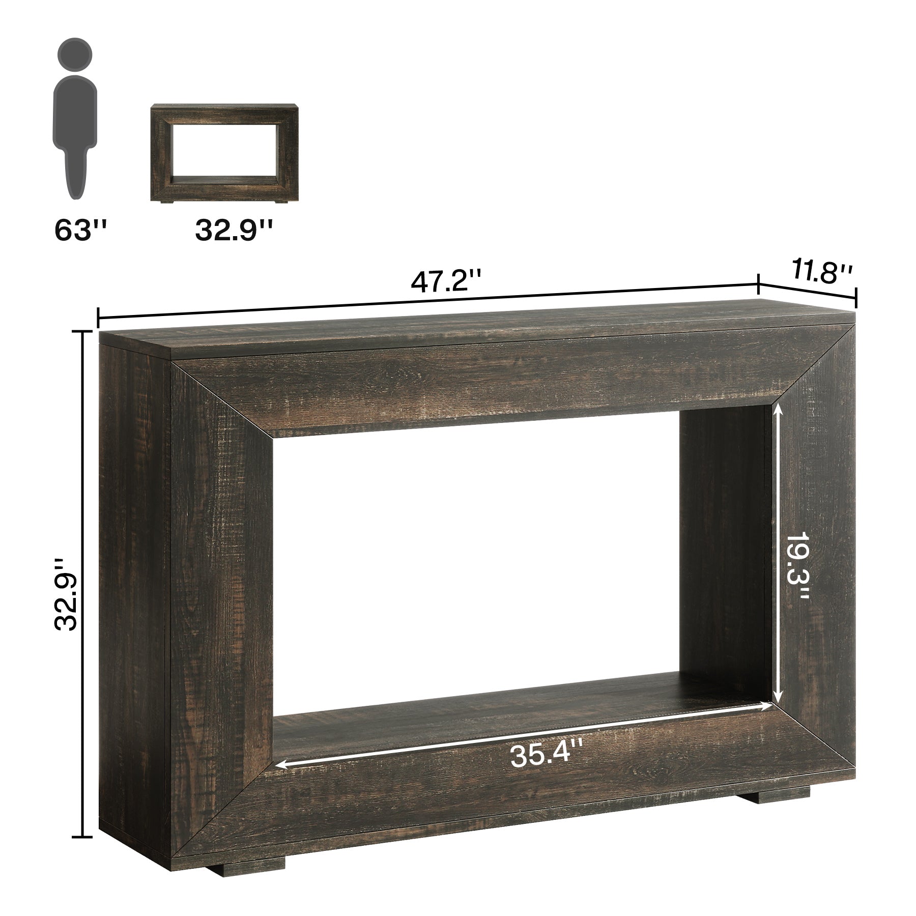 Tribesigns 47-Inch Farmhouse Console Table, Industrial Storage Accent Table