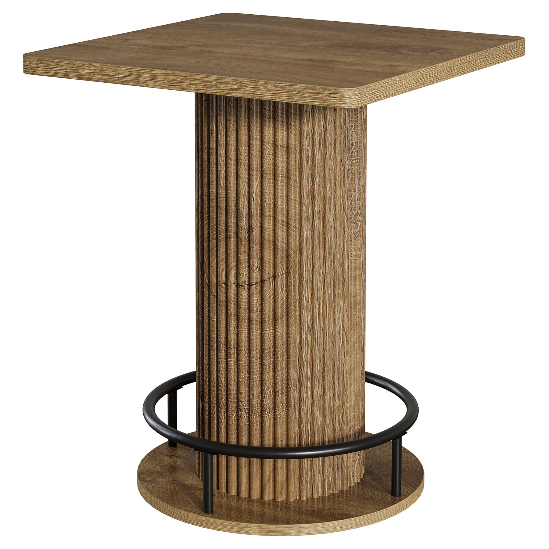 Tribesigns 39-Inch Square Bar Table, Wooden Bistro Table with Footrest for Kitchen and Cafe