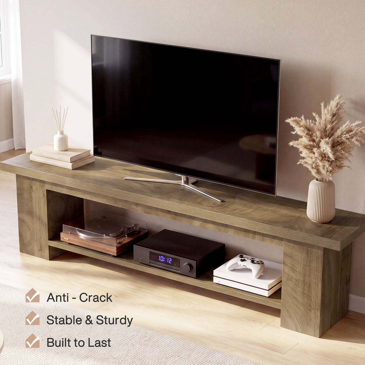 Tribesigns 86.6" Extra Long TV Stand with 2-Tier Storage, Media Console for 65-90" TVs