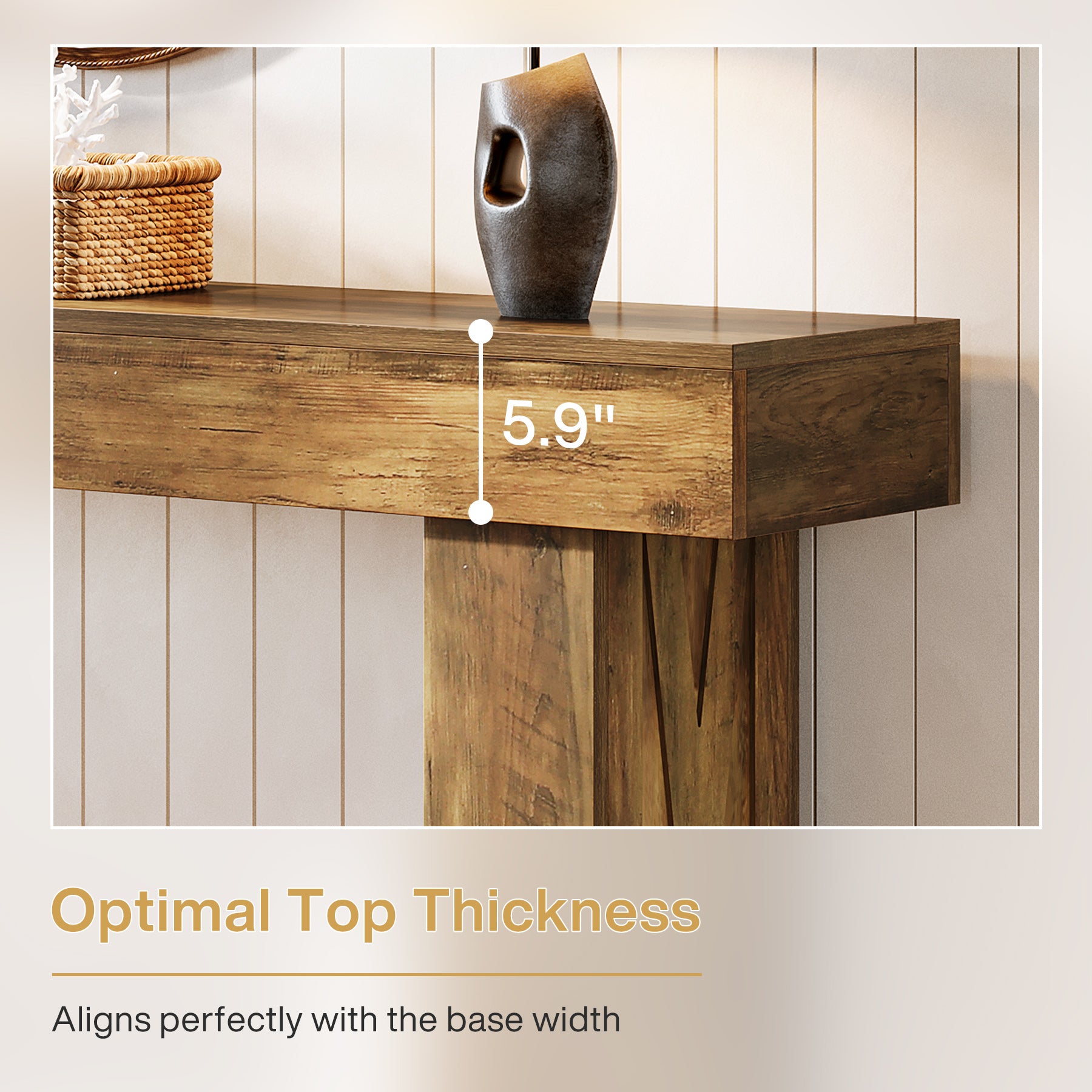 63 Inch Narrow Console Table, Modern Sofa Table for Entryway Living Room