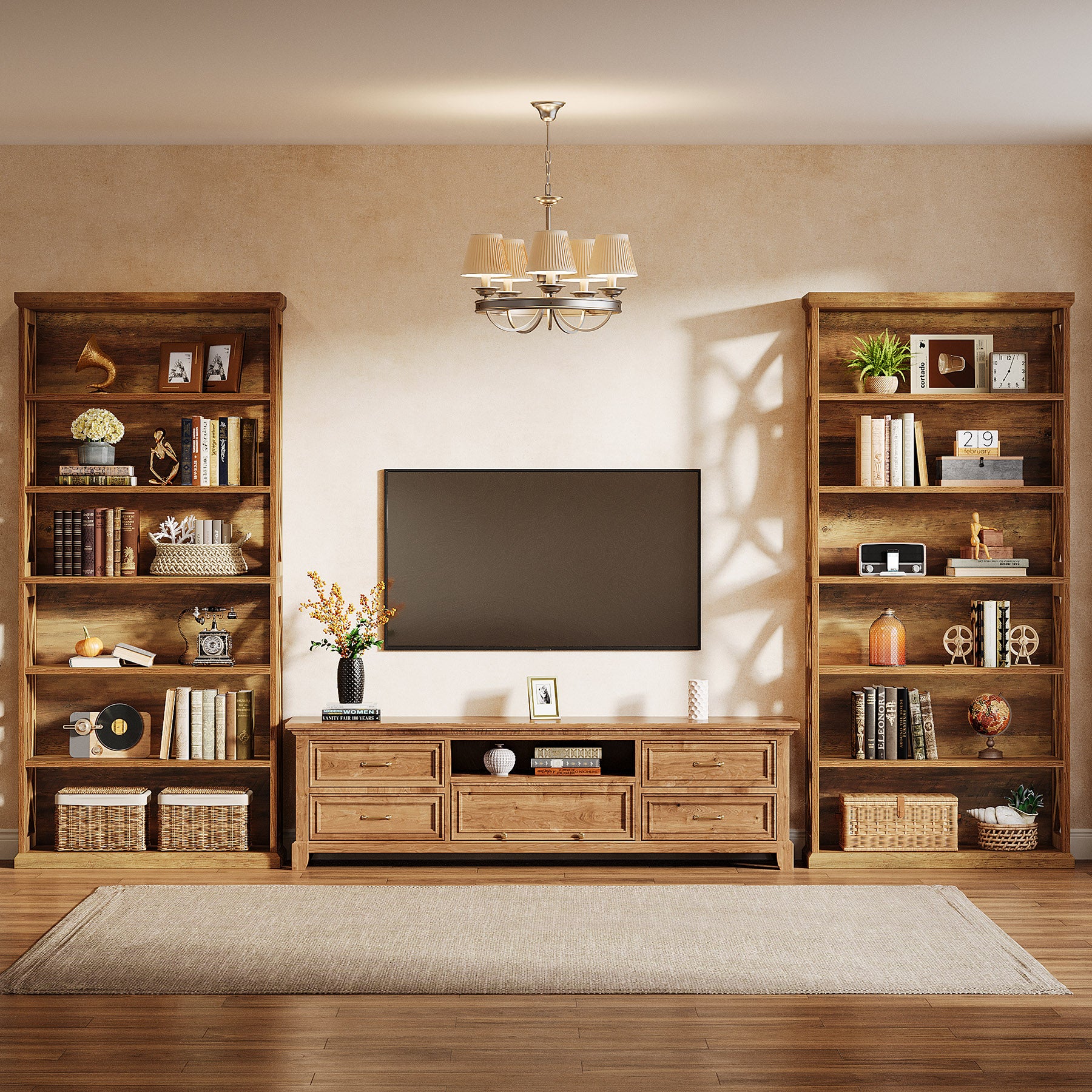 Tribesigns 70.8-Inch Tall Bookshelf, 6-Tier Rustic Wooden Bookcase with Anti-Tipping Kit