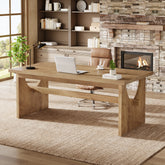 Tribesigns 63-Inch Farmhouse Executive Office Desk with Large Work Surface for Home Office and Workstation 3