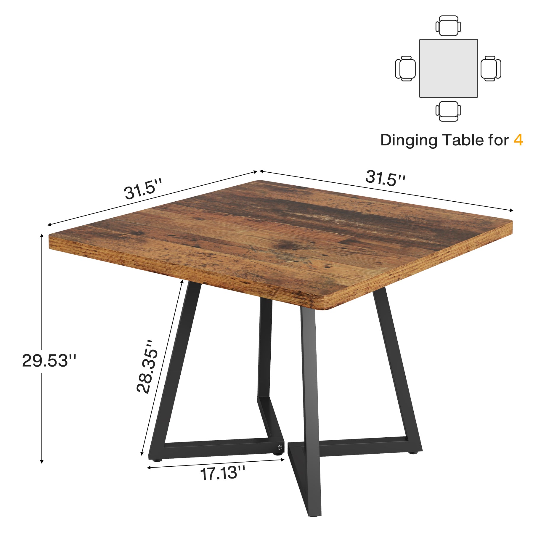 Tribesigns 31.5" Square Meeting Table, Compact Conference Table for Small Offices