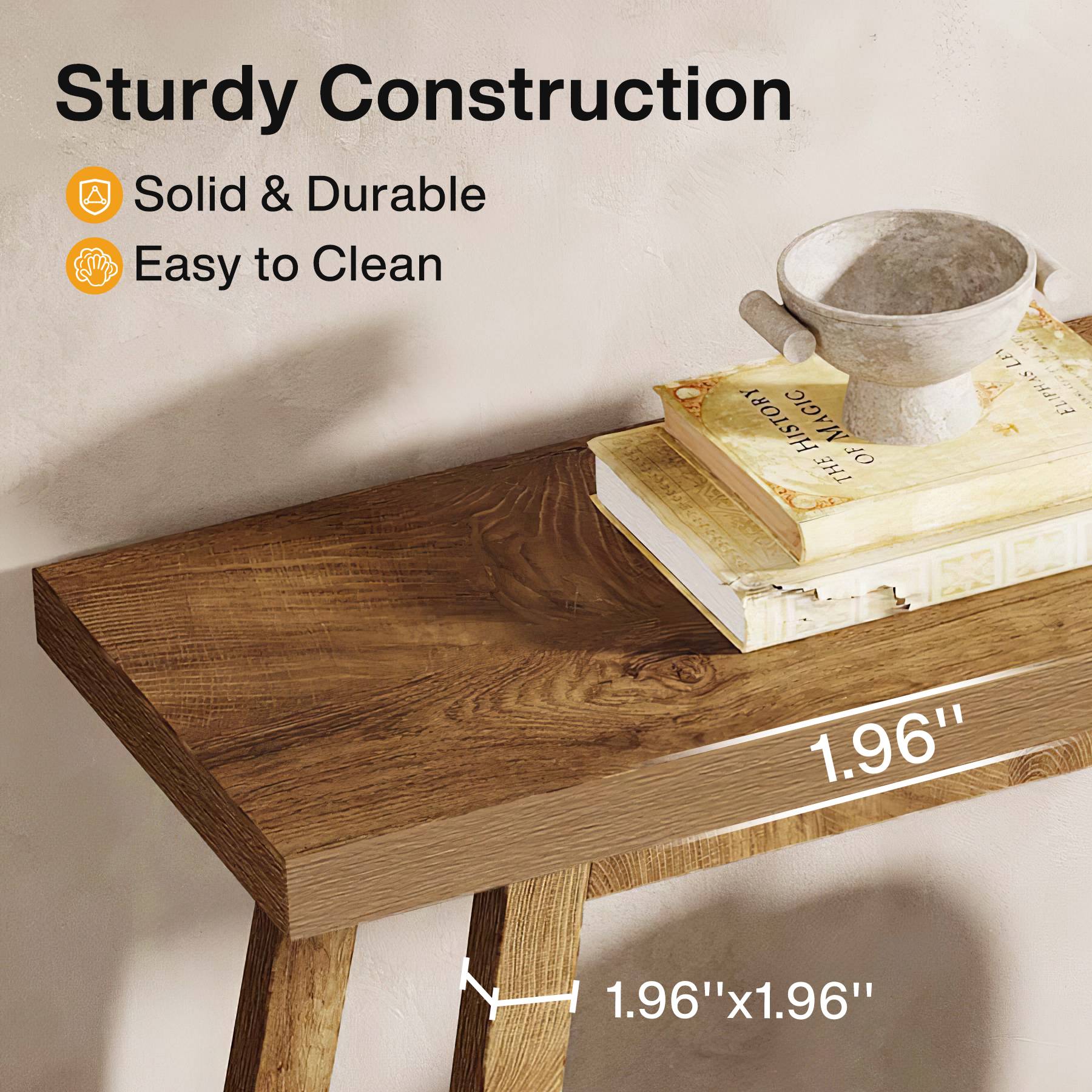 Farmhouse Console Table, 70.9" Entryway Table 2-Tier Sofa Table