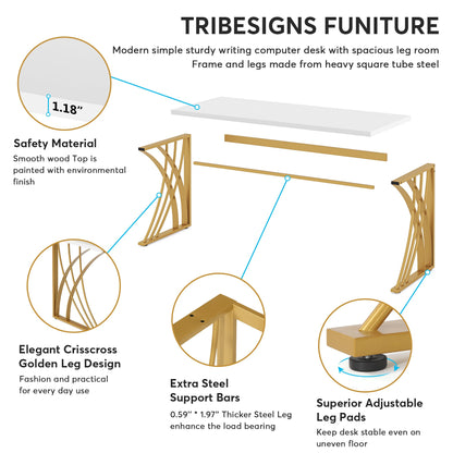 Tribesigns Computer Desk, 55’’ Modern Laptop PC Student Table Tribesigns