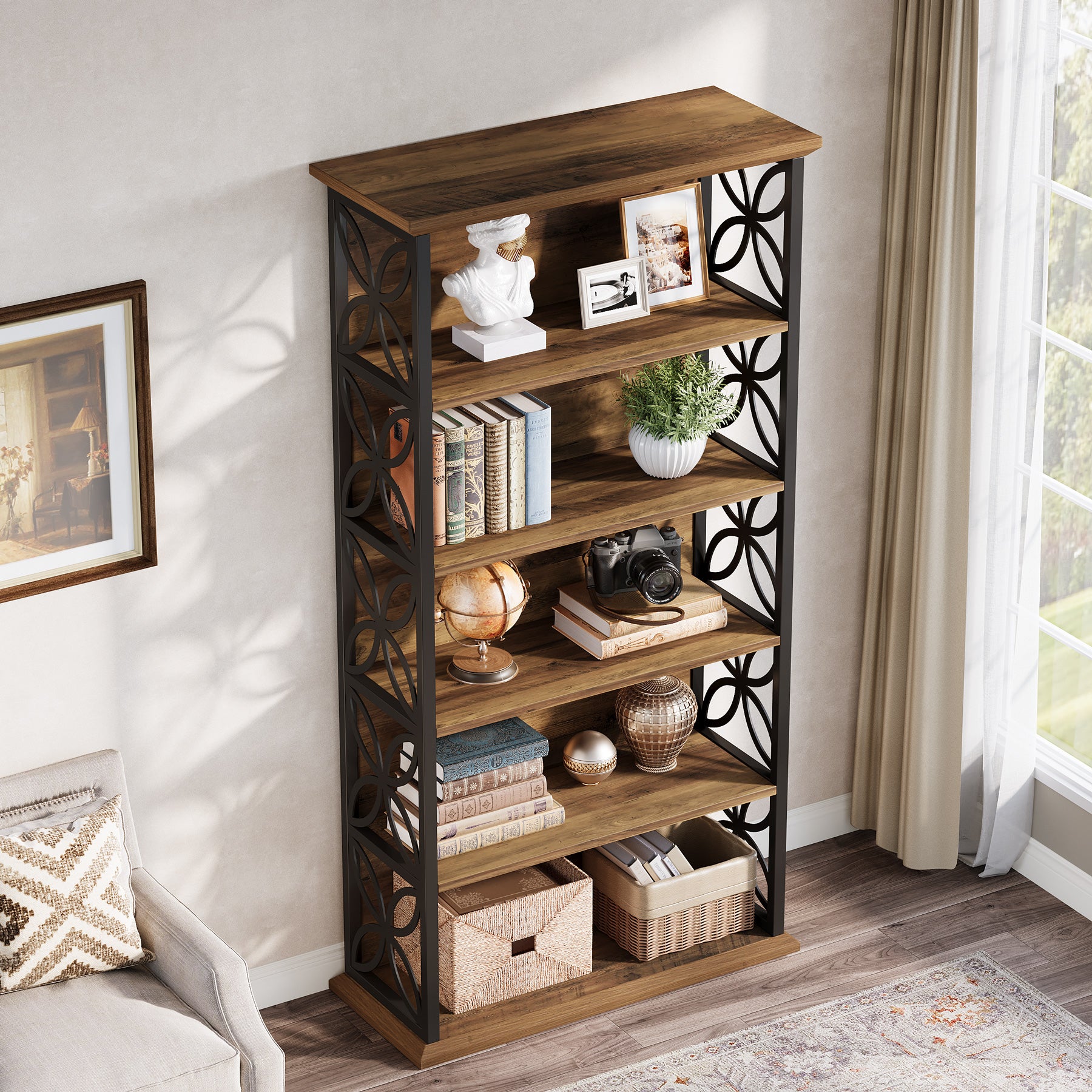 Tribesigns 71-Inch Tall Bookshelf, Open Storage Bookcase for Office