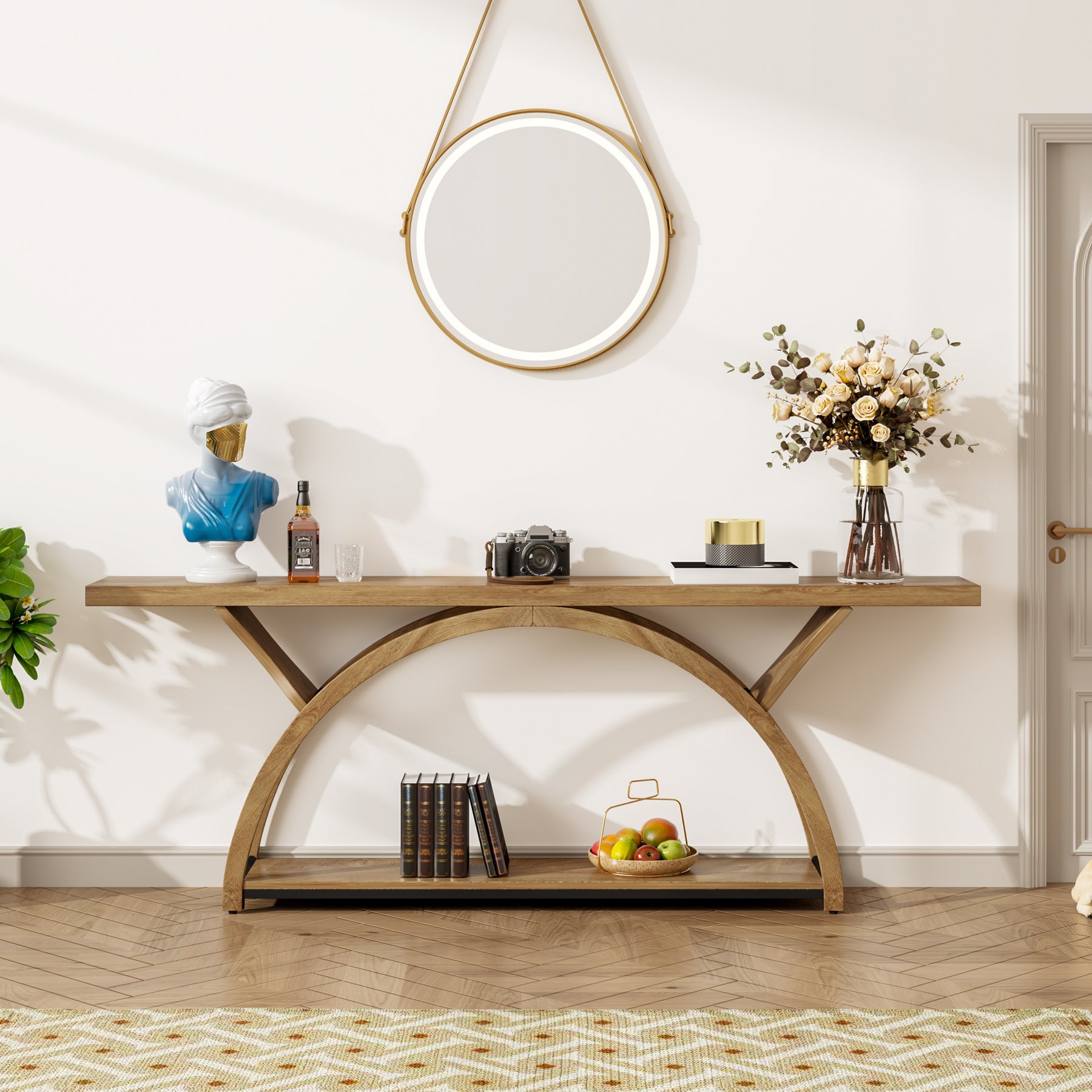 Tribesigns 70.87-Inch Rustic Console Table with Storage Shelf, Narrow Sofa Table for Entryway and Hallway