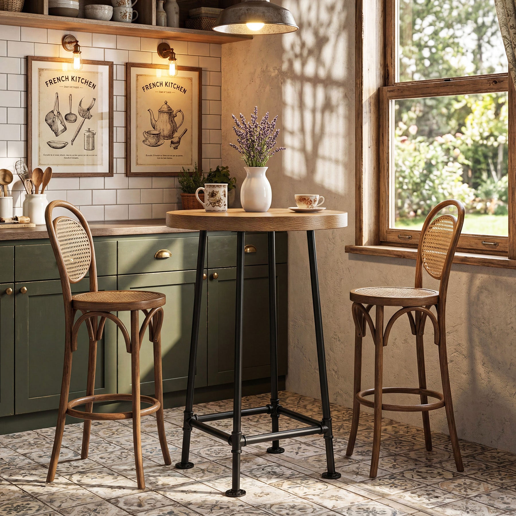 Tribesigns 37.4-Inch Round Bar Table, High Top Pub Table for Small Spaces