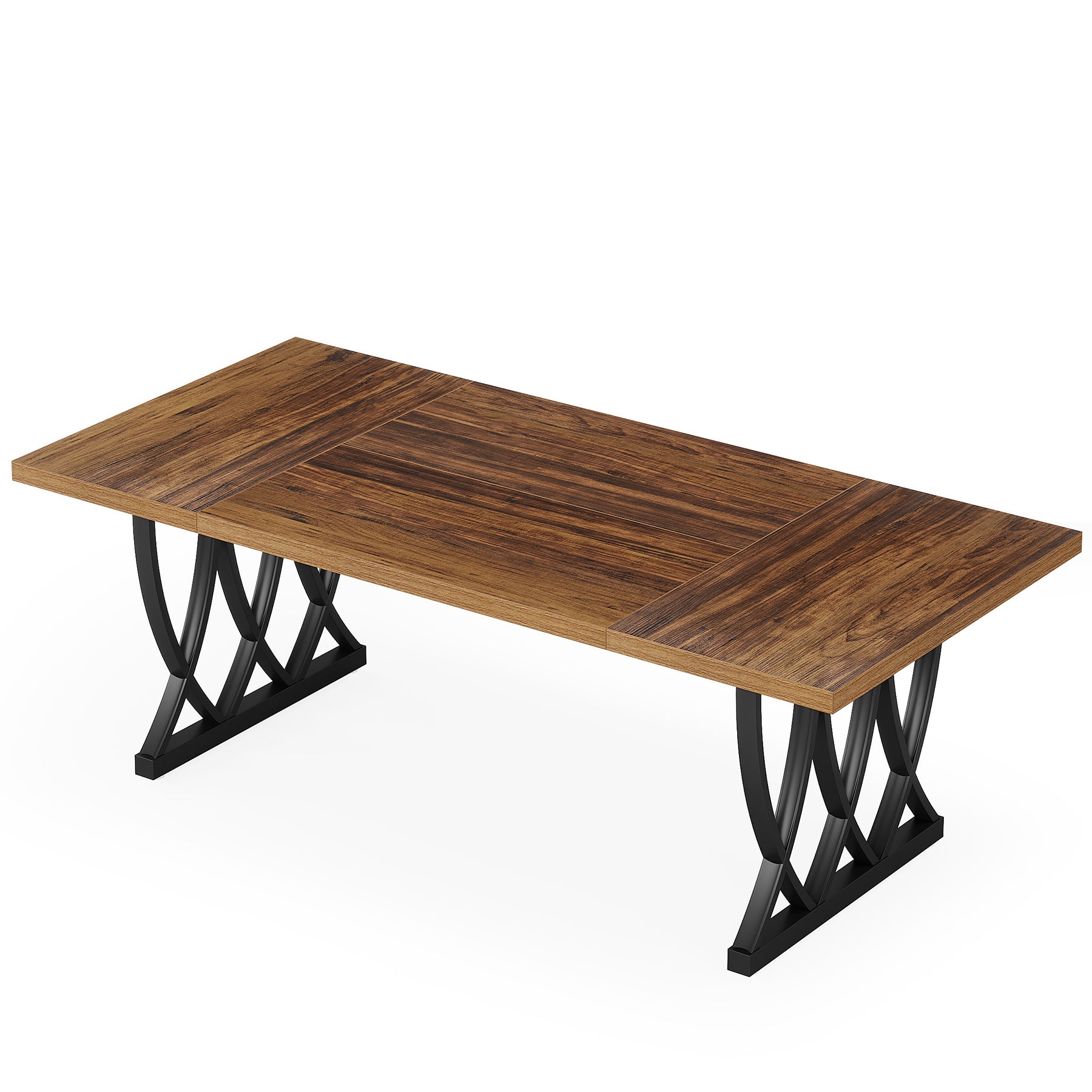 Tribesigns 70.86-Inch Executive Desk, Large Home Office Computer Desk with Trestle Metal Frame for Study and Writing
