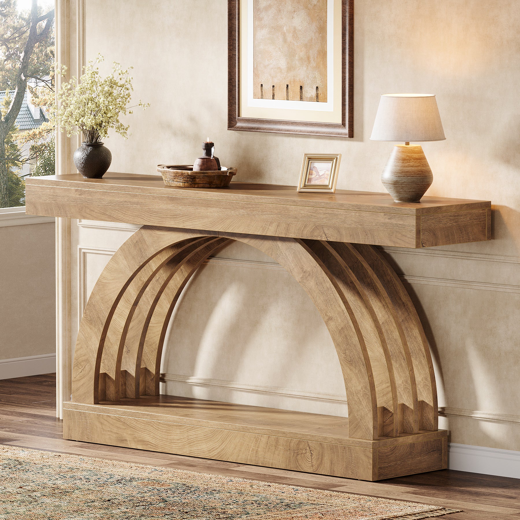 Tribesigns 63" Console Table, Narrow Entryway Table for Hallway Living Room