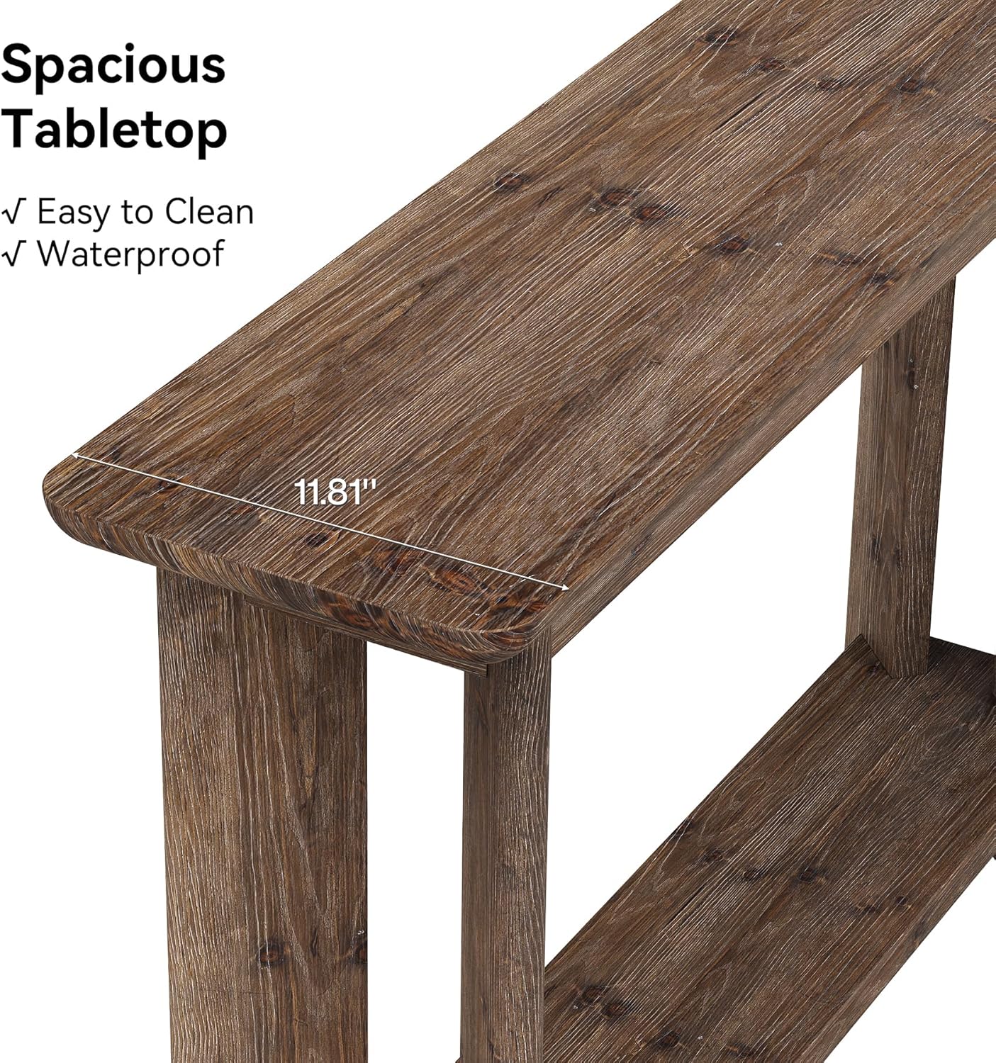 Farmhouse Console Table 41.34 Inch, Narrow Sofa Table with Storage for Living Room Hallway and Entry