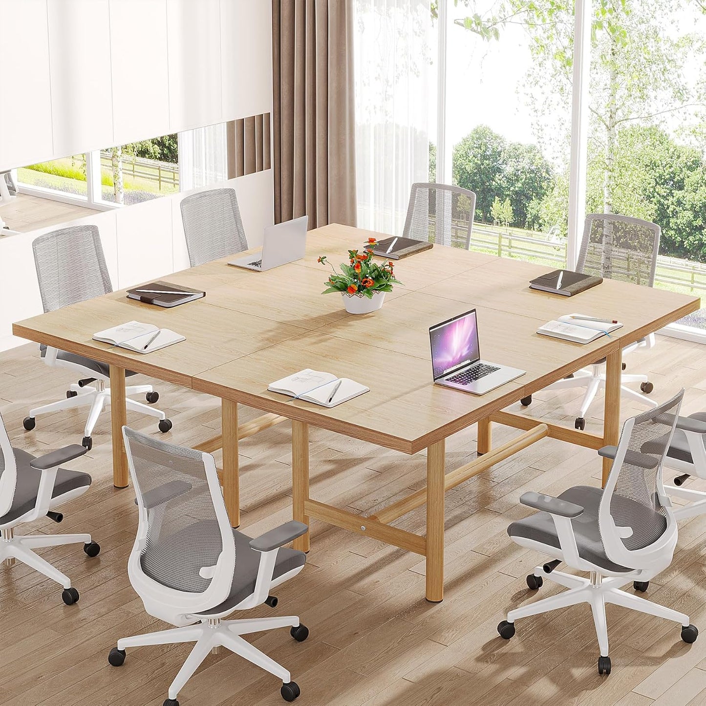 Modern Executive Desk, 63" Conference Meeting Table for 4–6 People