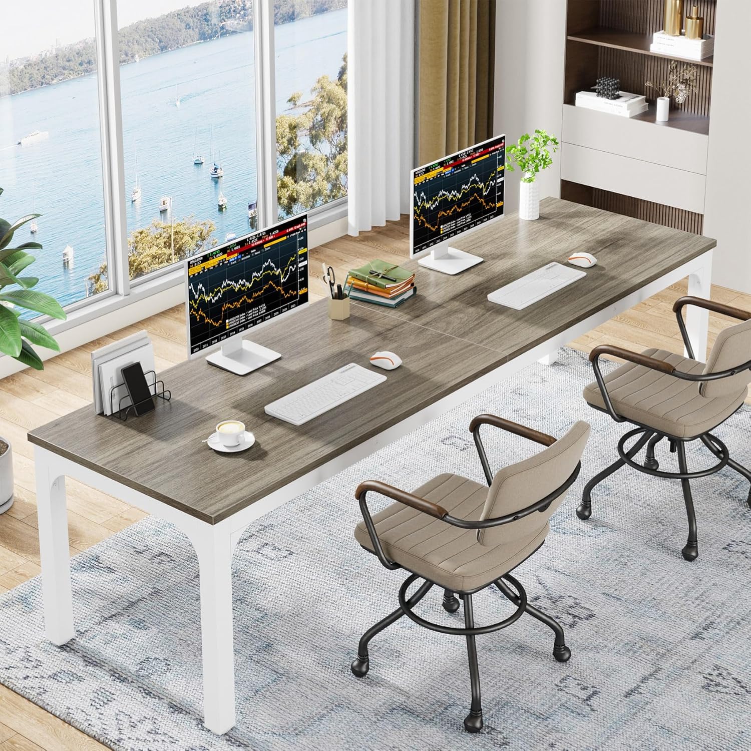 Rectangle Executive Desk, 78.7" Computer Desk 6FT Conference Table