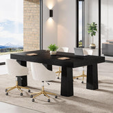 Tribesigns 63" Conference Table, Rectangular Meeting Table for Office 3