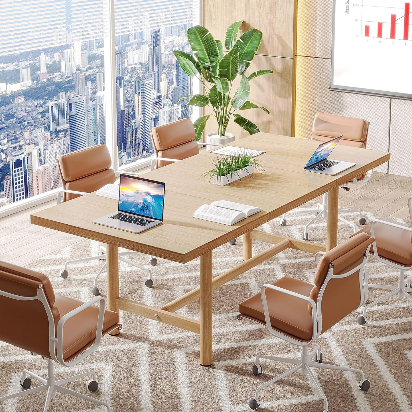 Modern Executive Desk, 63" Conference Meeting Table for 4–6 People