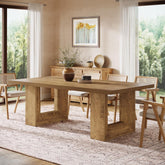 Tribesigns 63-Inch Farmhouse Dining Table for 4-6 People, Rectangular Kitchen Table with Heavy Duty Legs for Dining Room 3