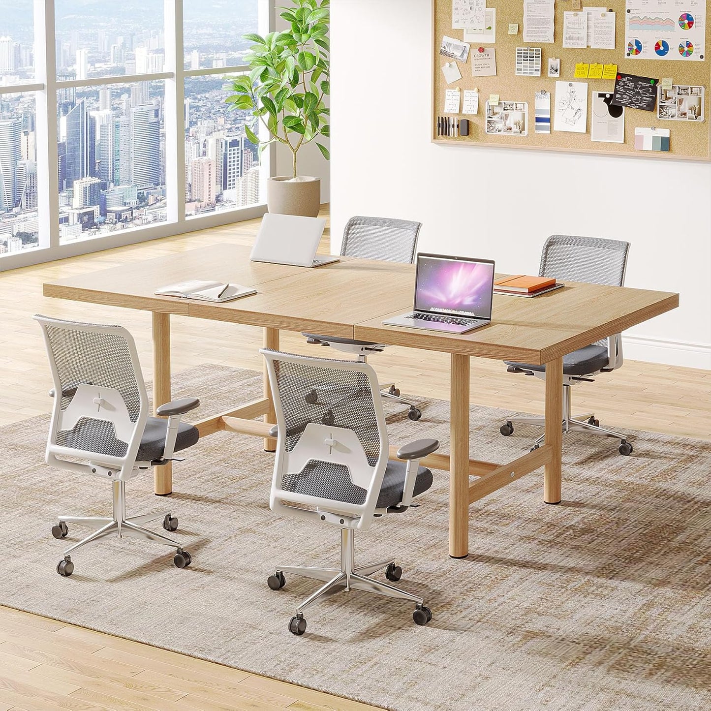 Modern Executive Desk, 63" Conference Meeting Table for 4–6 People