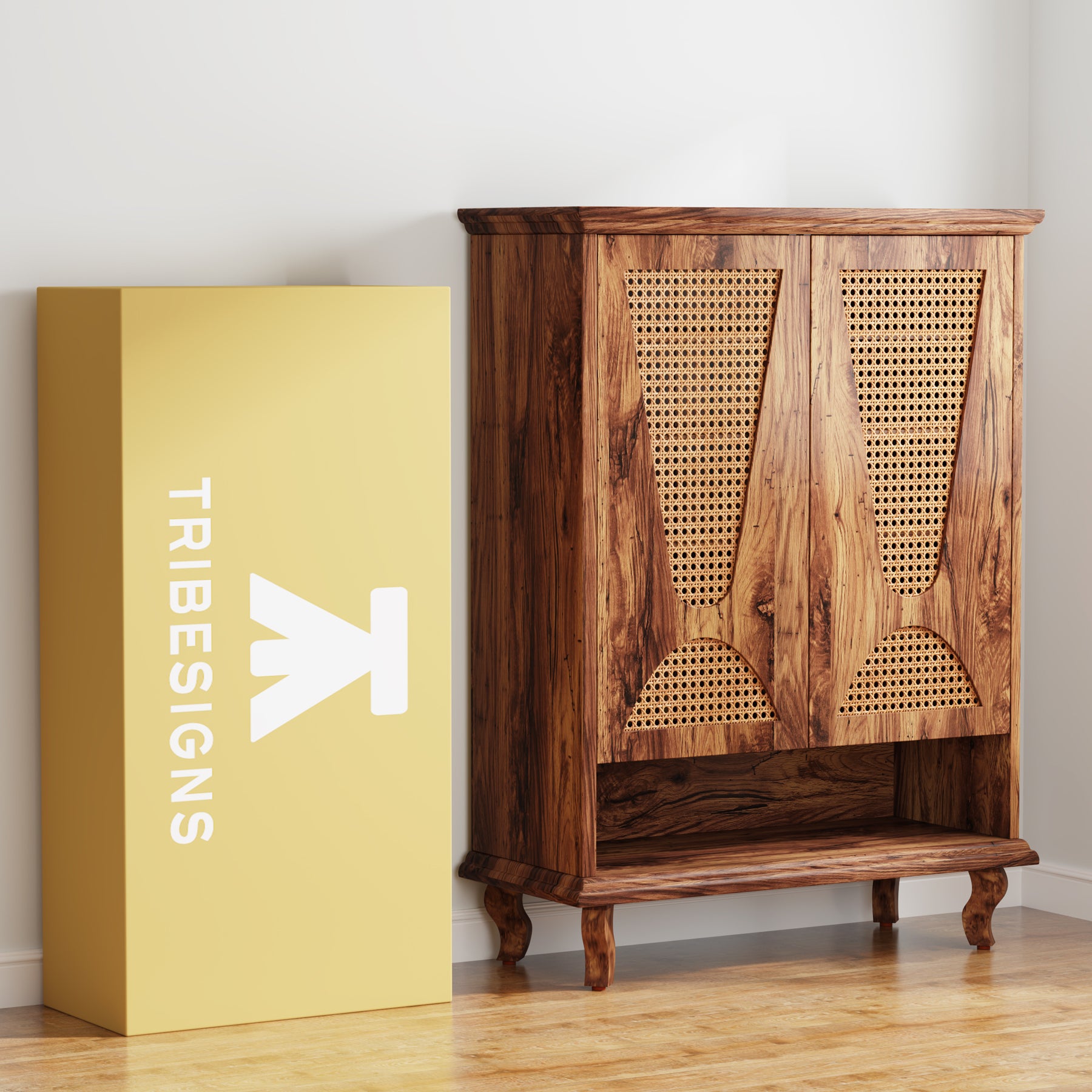Tribesigns Rattan Shoe Cabinet, 5-Tier Hidden Shoe Storage for Entryway