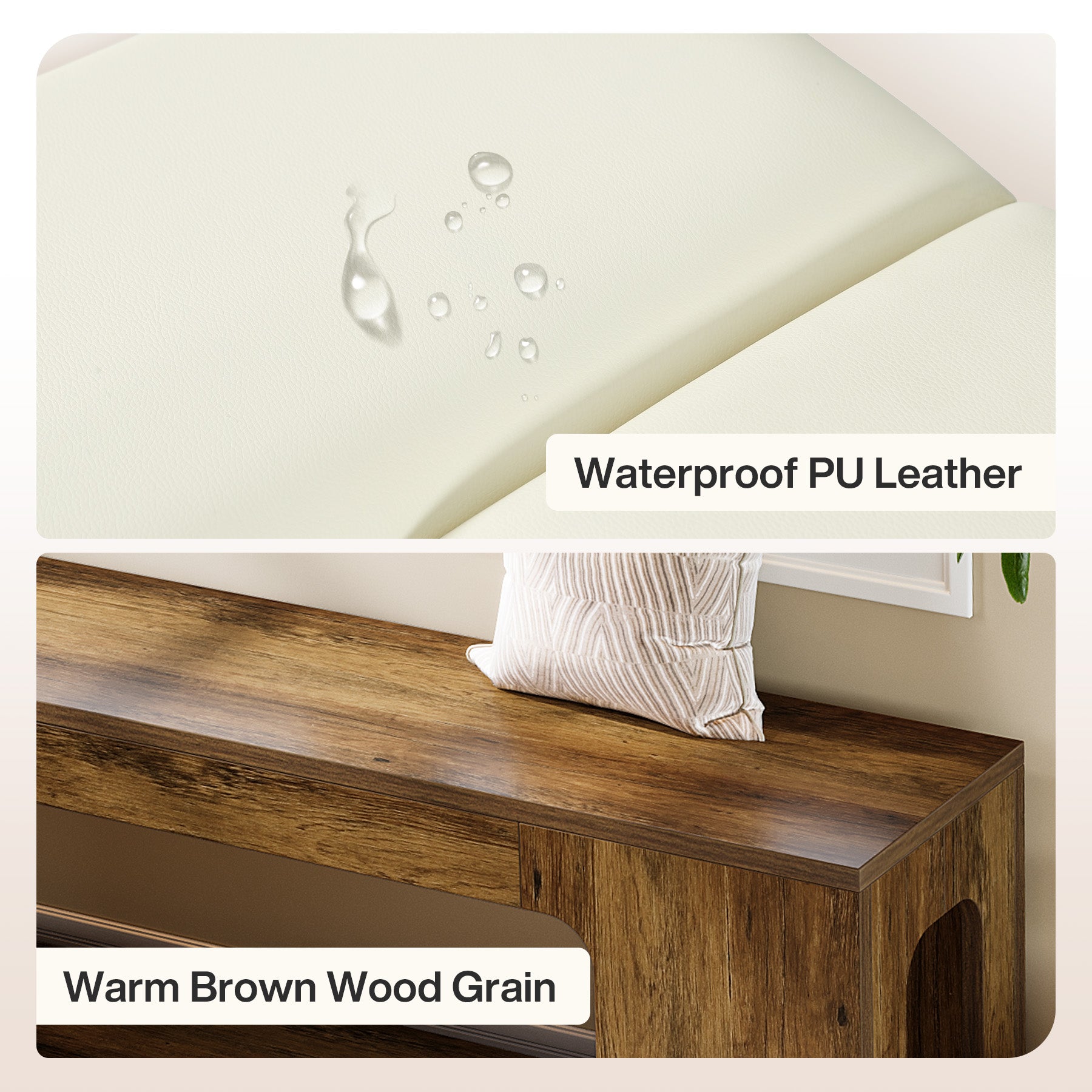 47.24-Inch L Shaped Corner Bench with Removable Seat Cushion and 2-Tier Storage, Farmhouse Breakfast Nook Bench