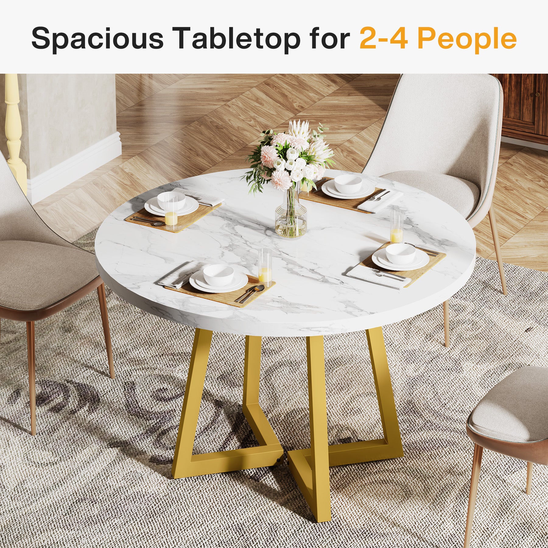 31.5" Industrial Round Dining Table Cafe-Style Table