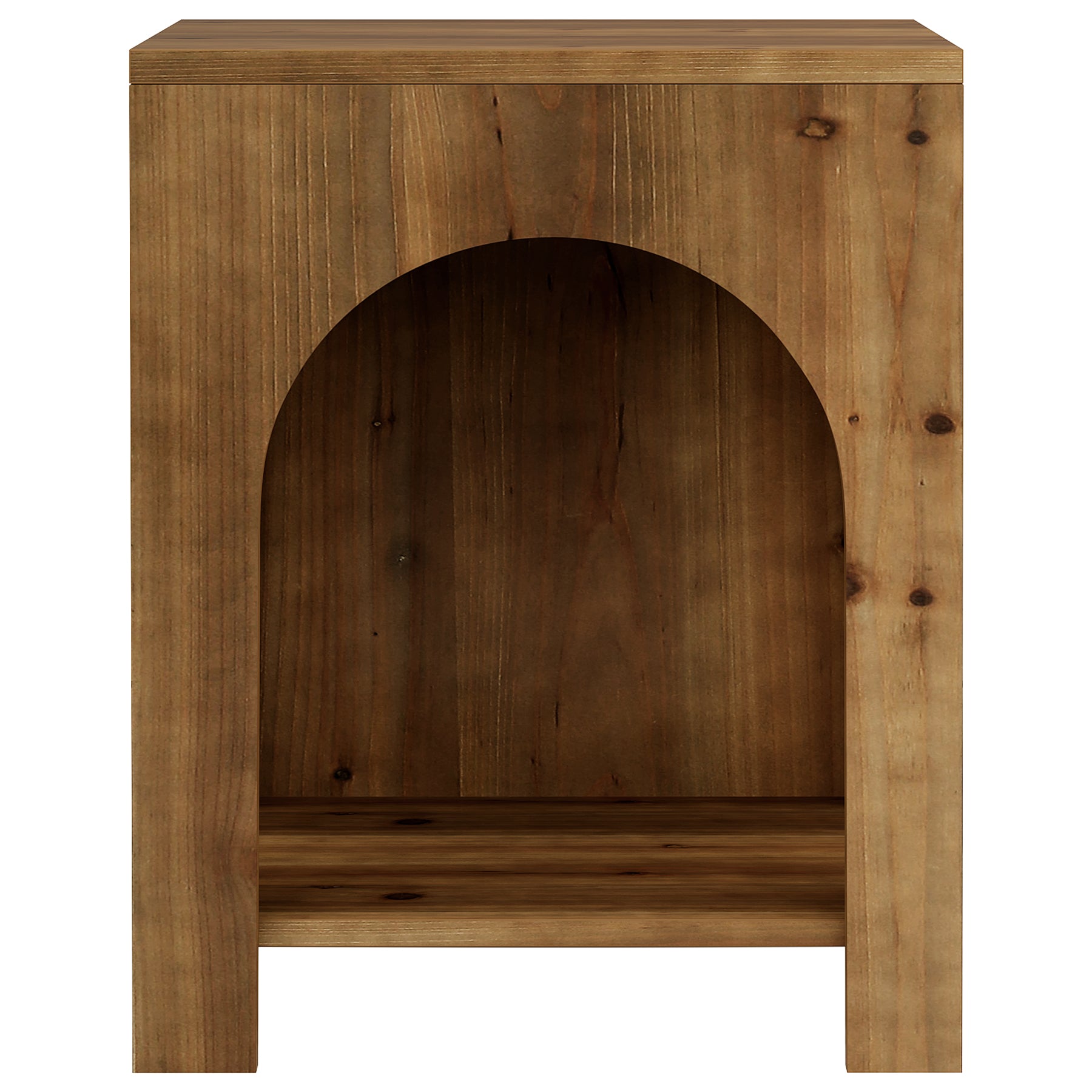 Tribesigns 19.69-Inch Farmhouse Side Table with Arch Design, Wooden End Table for Living Room