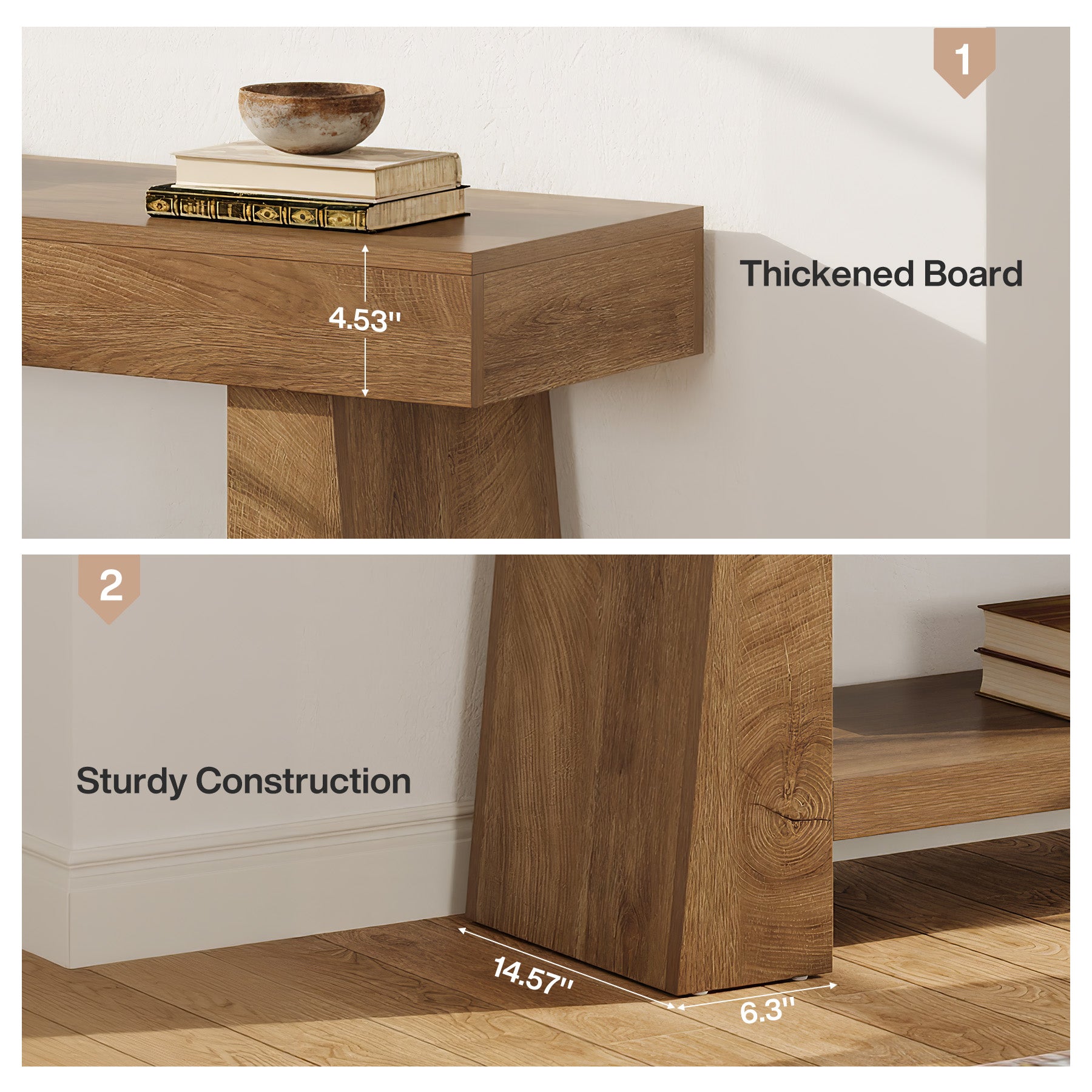 Tribesigns 63-Inch Farmhouse TV Stand with 2-Tier Storage, Media Console for Living Room or Bedroom