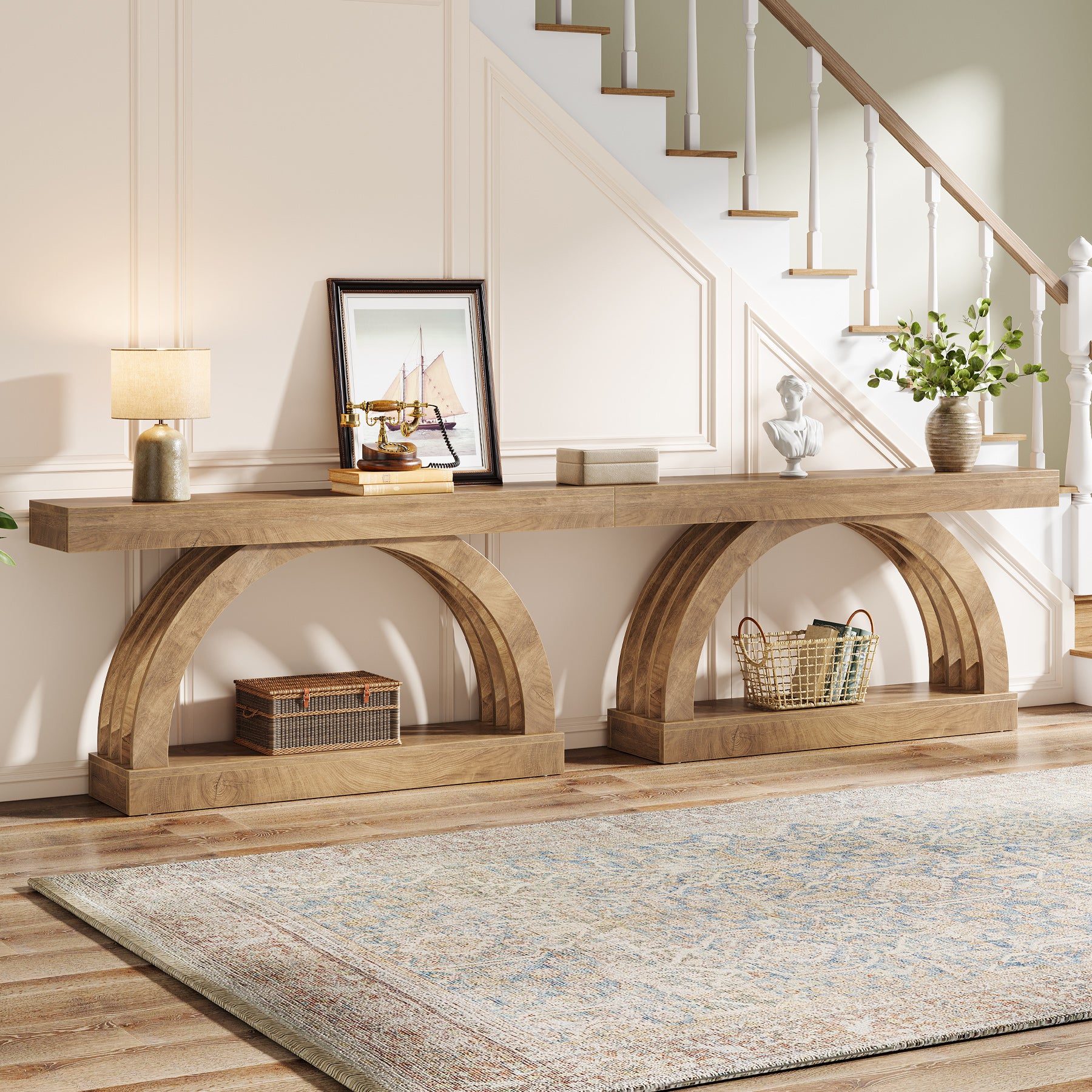 Tribesigns 63" Console Table, Narrow Entryway Table for Hallway Living Room