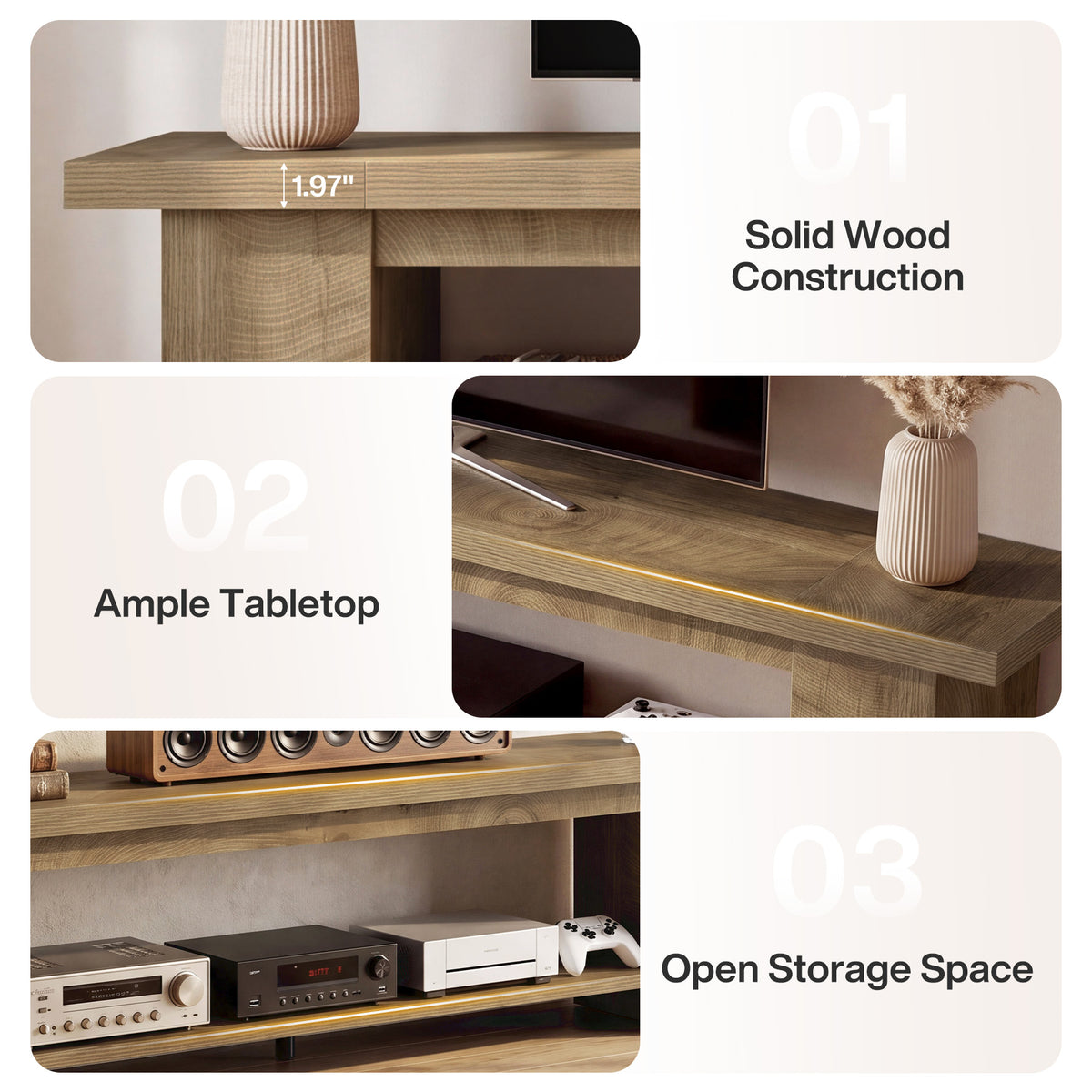 Tribesigns 86.6" Extra Long TV Stand with 2-Tier Storage, Media Console for 65-90" TVs
