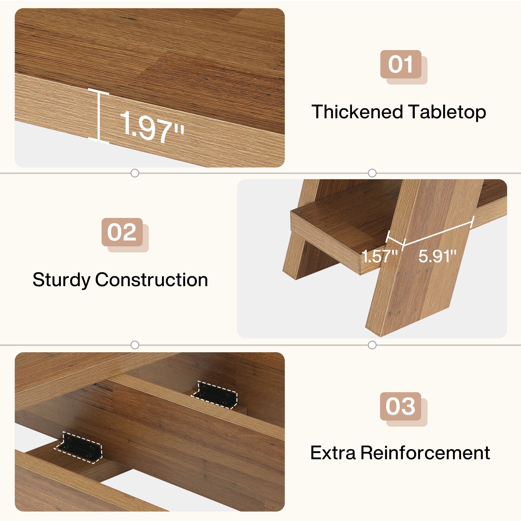 70.9" Farmhouse Console Table, 3-Tier Narrow Sofa Table with Storage