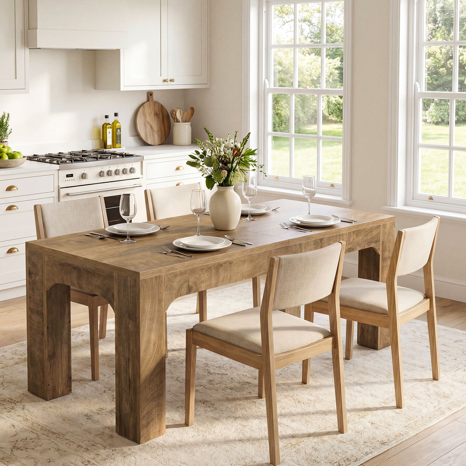 Tribesigns 70.9-Inch Dining Table for 4-6, Farmhouse Rectangular Table with Heavy-Duty Legs