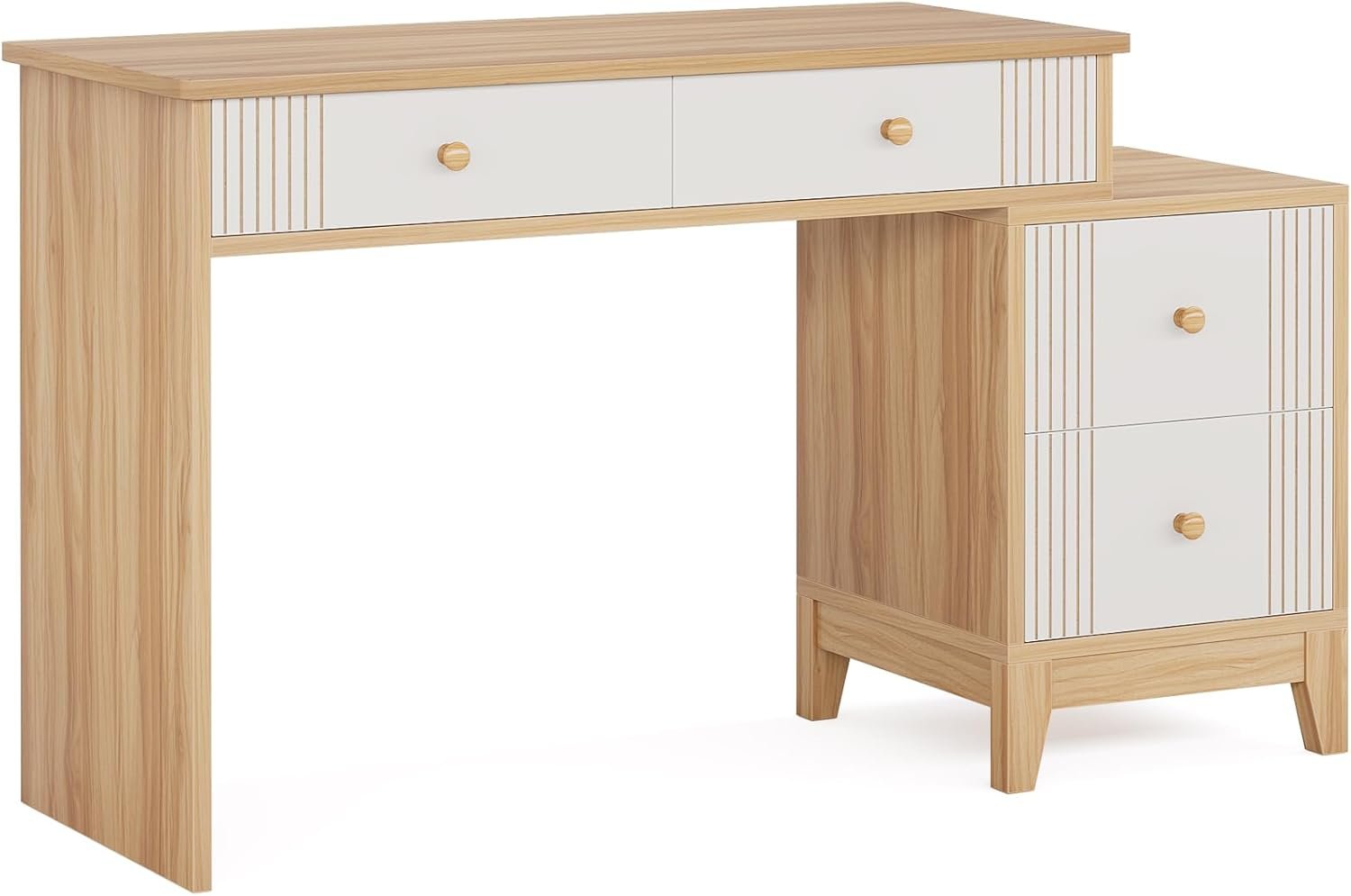 51-Inch Makeup Vanity Desk, Modern Dressing Table with 4 Drawers for Bedroom Organization