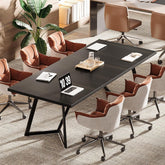 70.86" Modern Conference Table, Sleek Black Rectangular Desk with Sturdy Metal Frame 3
