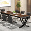 6.5FT Conference Table for 6-8 People, 78-Inch Rectangular Table with Metal Frame