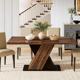 Tribesigns 55" Rustic Farmhouse Dining Table, Space-Saving Wood Table for 4 3