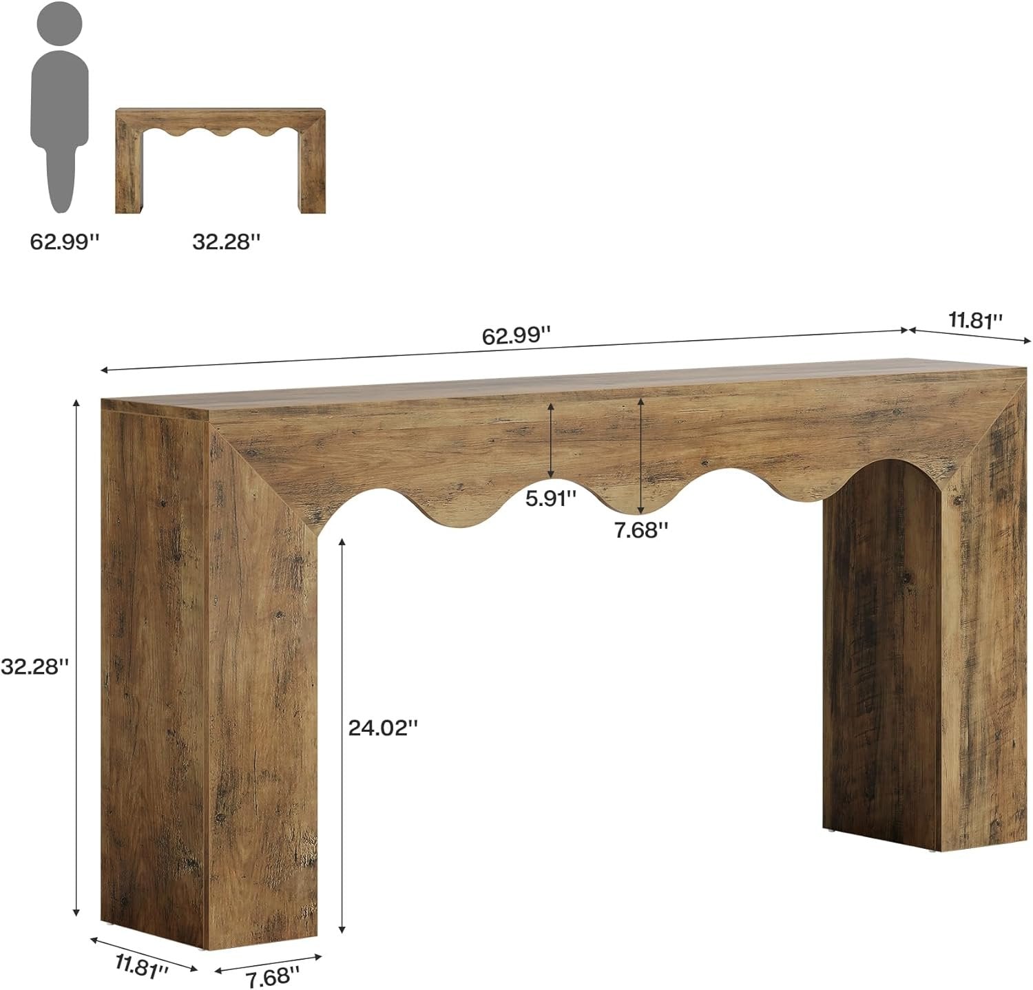 The Homestead Haven | 63" Narrow Farmhouse Console Table with Storage Base